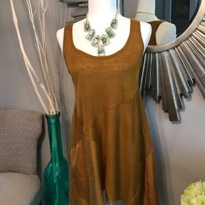 Eileen Fisher contrast asymmetrical dress/top